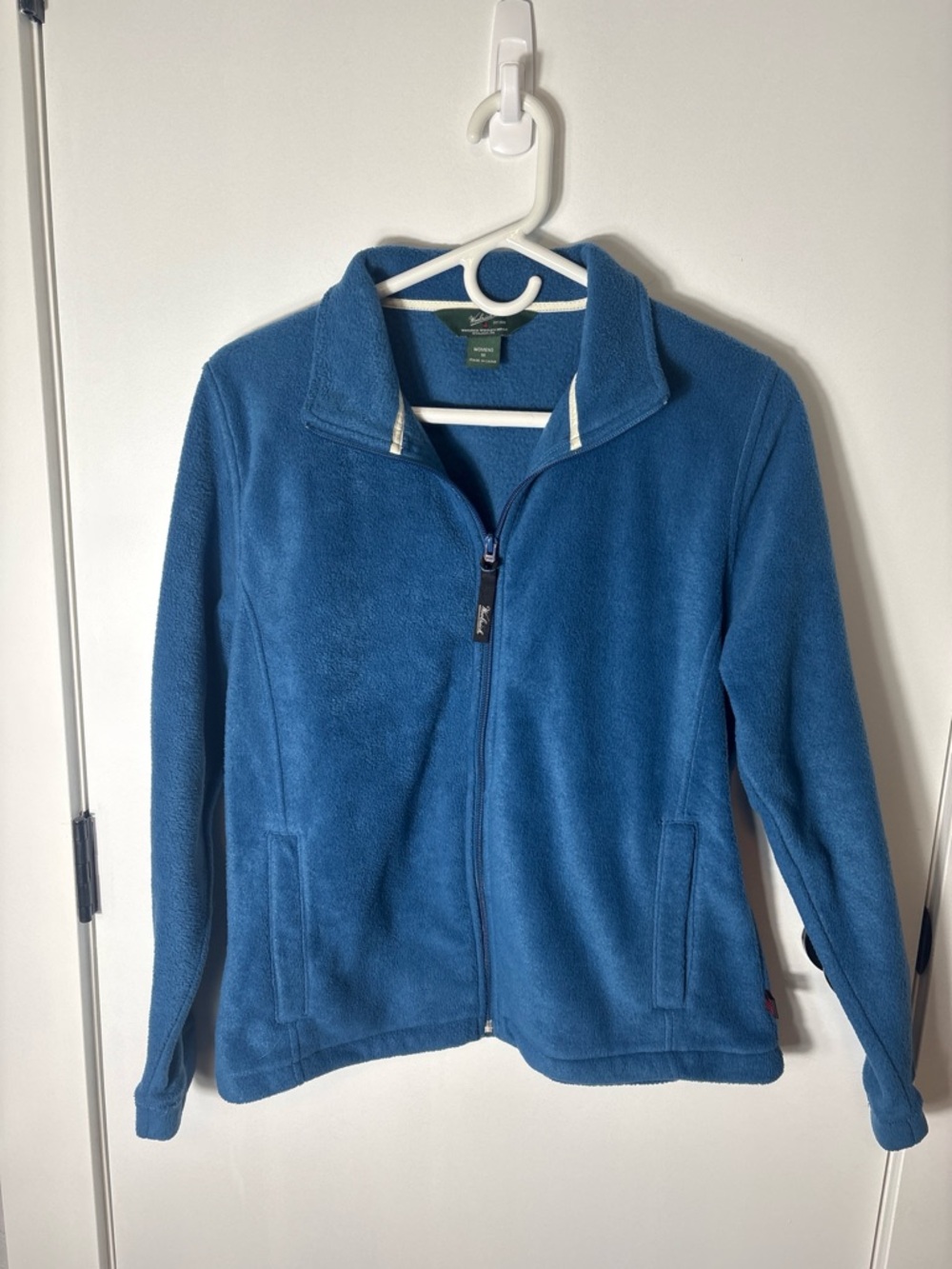 Woolrich Blue Fleece Zip Jacket Womens Size M Outdoor Hiking